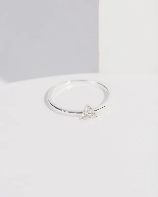 Silver Triangle Triple Crystal Ring sold by Collete Hayman