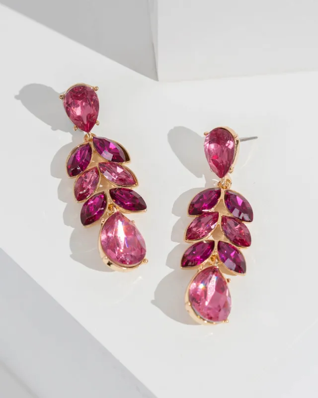 Pink Tear Drop Cluster Earrings sold by Collete Hayman