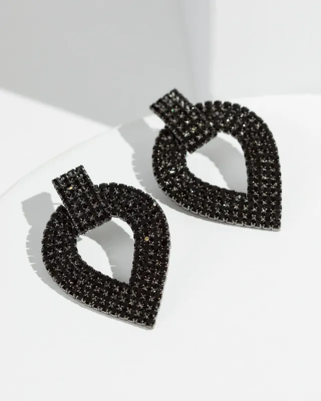 Black Upside Down Crystal Earrings sold by Collete Hayman