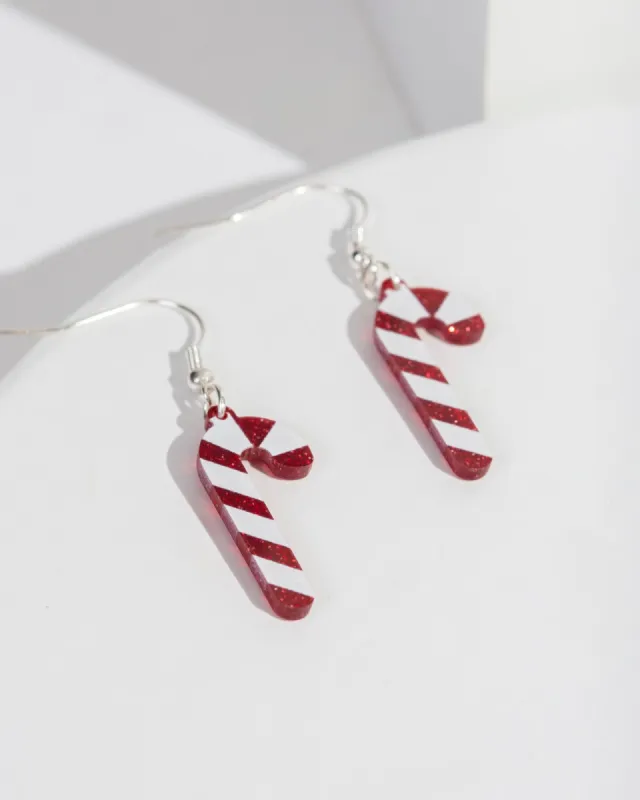 Red Christmas Candy Cane Earrings sold by Collete Hayman