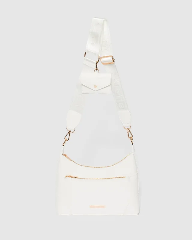 White Jess Webbing Crossbody Bag sold by Collete Hayman