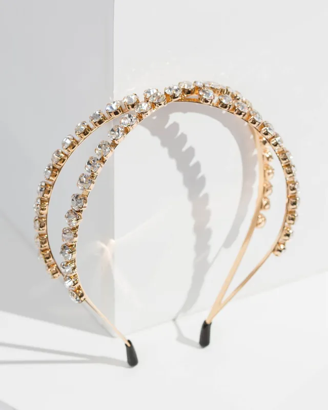 Crystal Multi Crystal Cross Over Headband sold by Collete Hayman