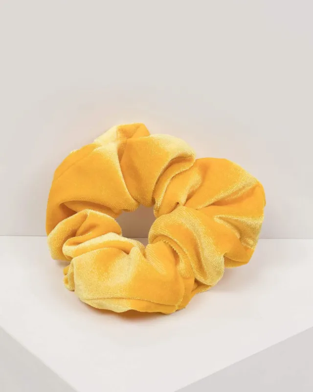 Yellow Medium Velvet Hair Scrunchie sold by Collete Hayman