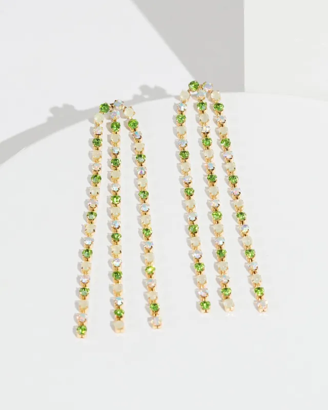 Green Chain Tassel Earrings sold by Collete Hayman
