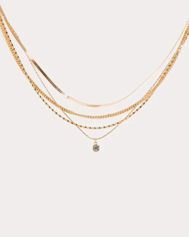 Gold Multi Layer Fine Chain Necklace sold by Collete Hayman