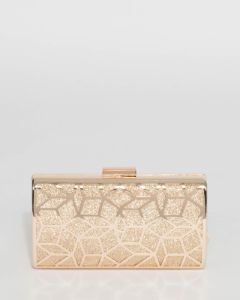 Gold Kari Geo Hardcase Clutch Bag sold by Collete Hayman