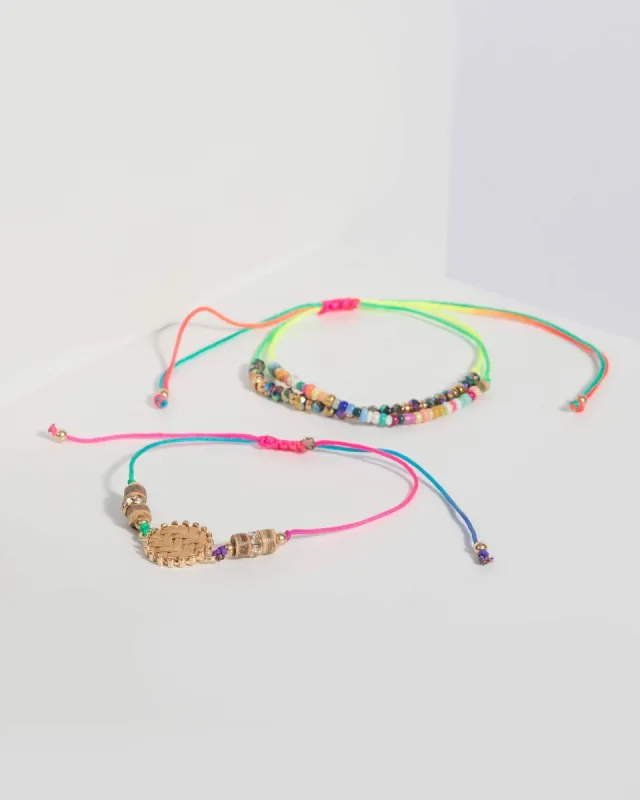 Multi Colour Woven Beaded Bracelet sold by Collete Hayman