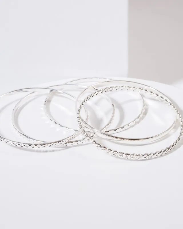 Silver Textured Bangle Pack sold by Collete Hayman