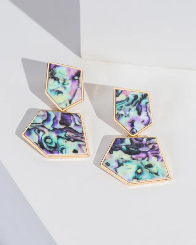 Multi Colour Geometric Drop Earrings sold by Collete Hayman