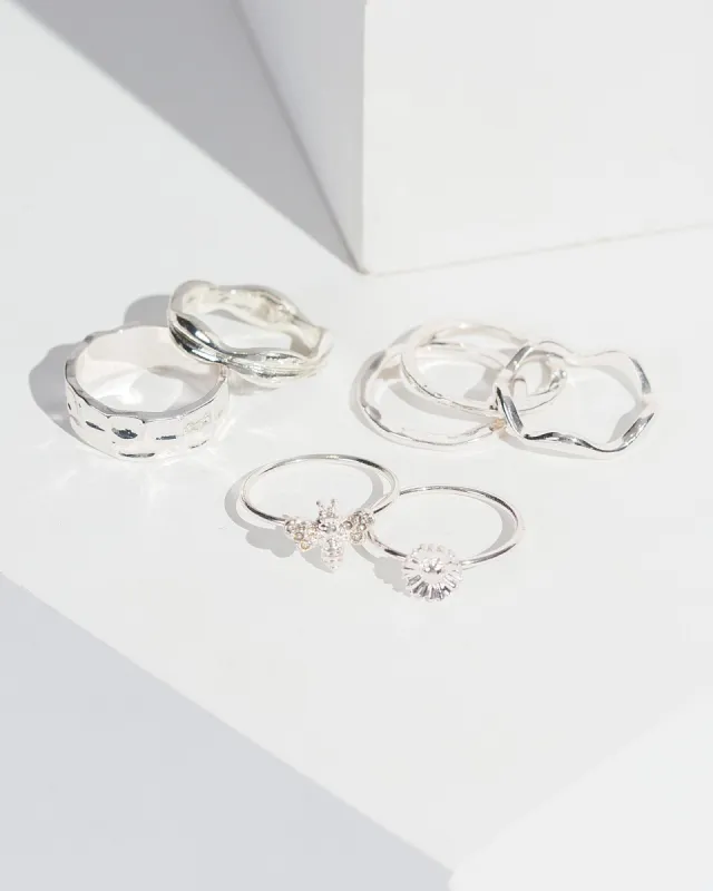 Silver Bee Honeycomb Ring Pack made by Collete Hayman