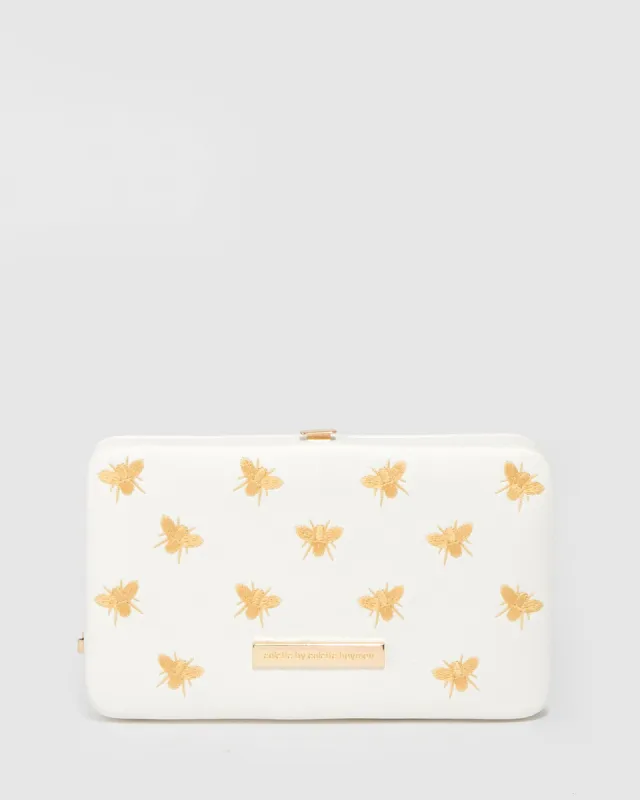 White Eve Bee Hardcase Wallet made by Collete Hayman