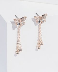 Crystal Butterfly Drop Earrings sold by Collete Hayman