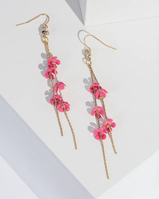 Fuschia Little Flowers Drop Earrings sold by Collete Hayman