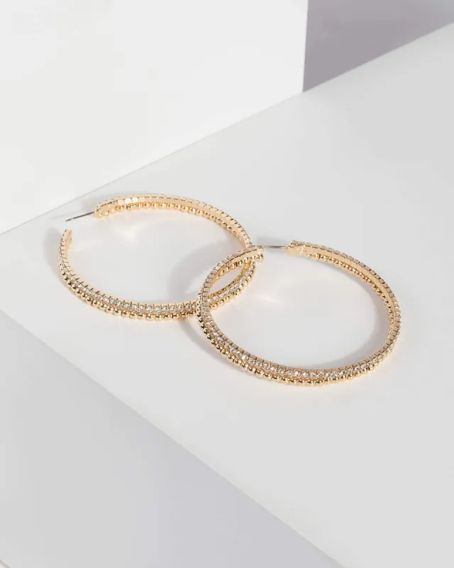 Gold Diamante Multi Row Earrings sold by Collete Hayman
