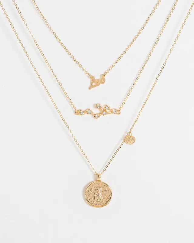 Gold Leo Zodiac Necklace sold by Collete Hayman