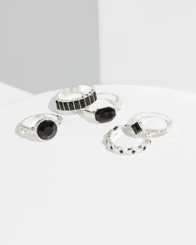 Black Crystal Band Ring Pack sold by Collete Hayman