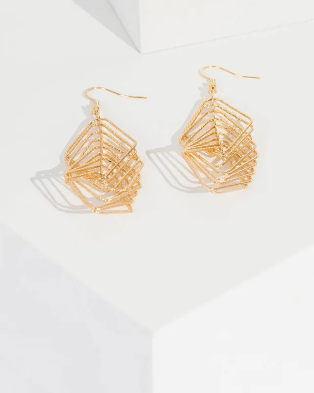 Gold Multi Diamond Hook Drop Earrings sold by Collete Hayman