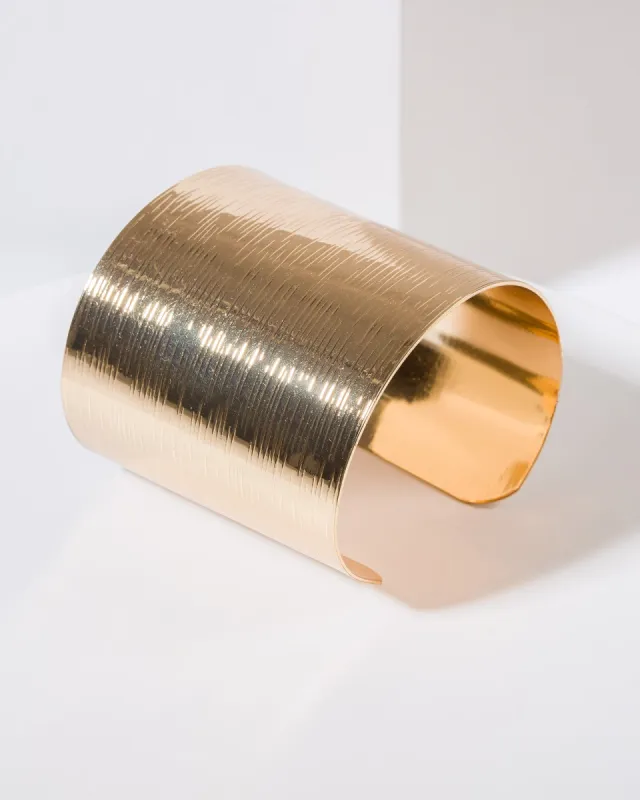 Gold Wide Metal Cuff Bracelet sold by Collete Hayman