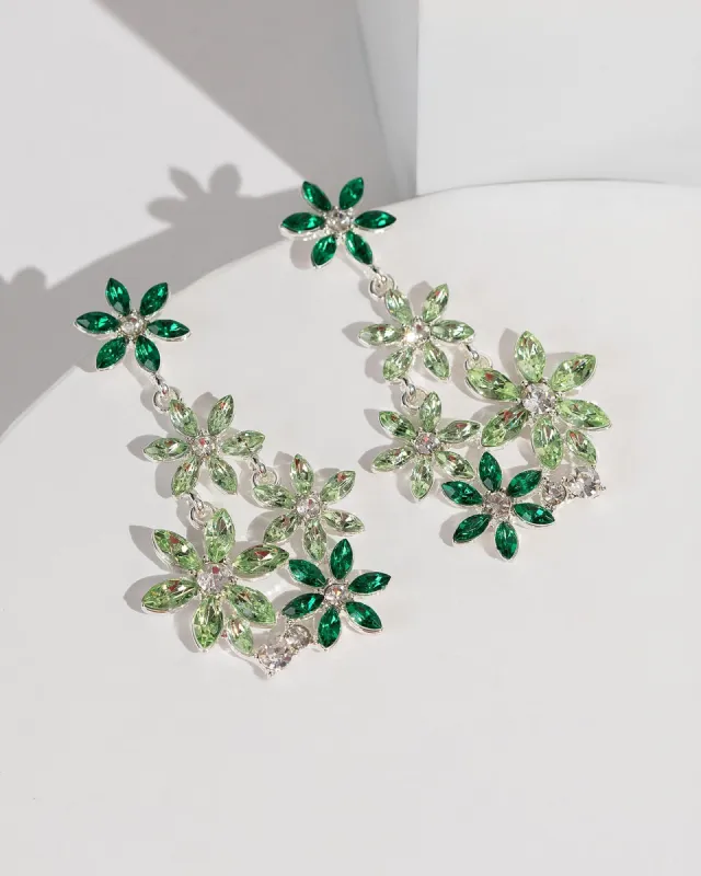 Green Crystal Flowers Earrings sold by Collete Hayman