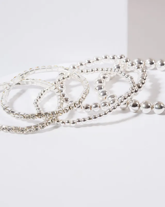 Silver Chunky Bead Bracelet Pack sold by Collete Hayman