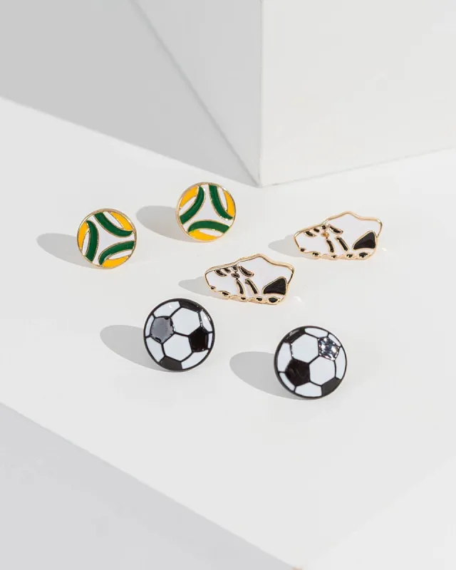 Three Pack Matildas Soccer Earrings made by Collete Hayman