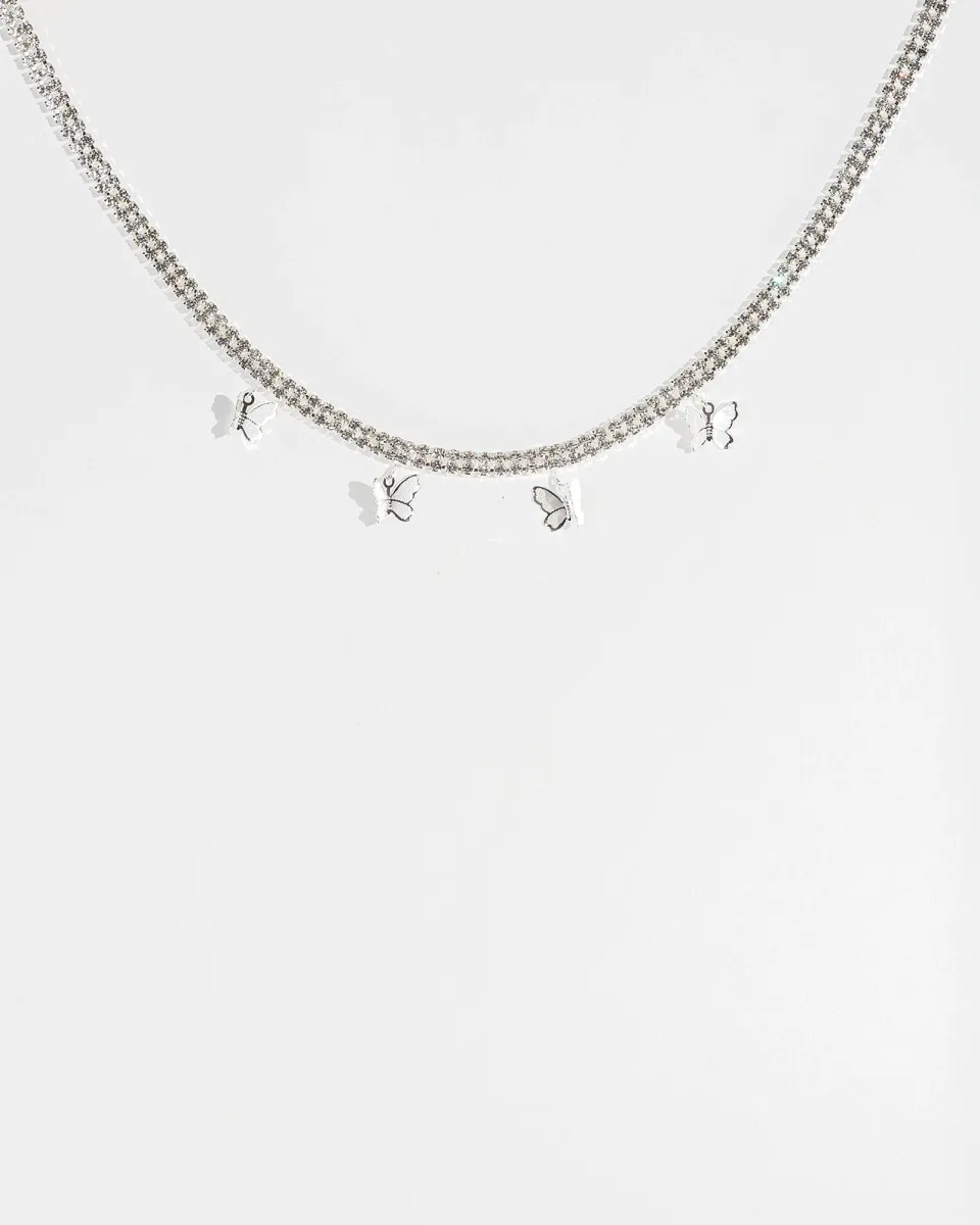 Silver Butterfly Choker Necklace sold by Collete Hayman
