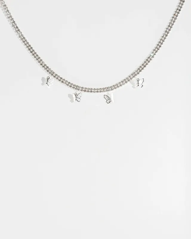 Silver Butterfly Choker Necklace sold by Collete Hayman