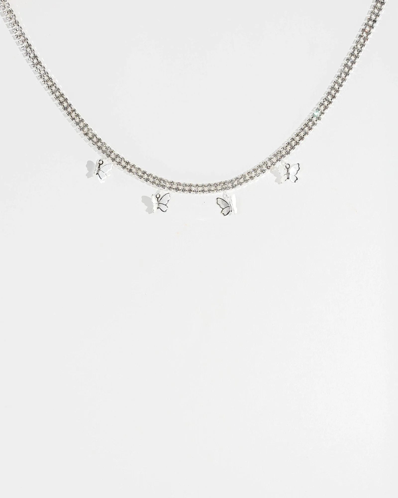 Silver Butterfly Choker Necklace sold by Collete Hayman