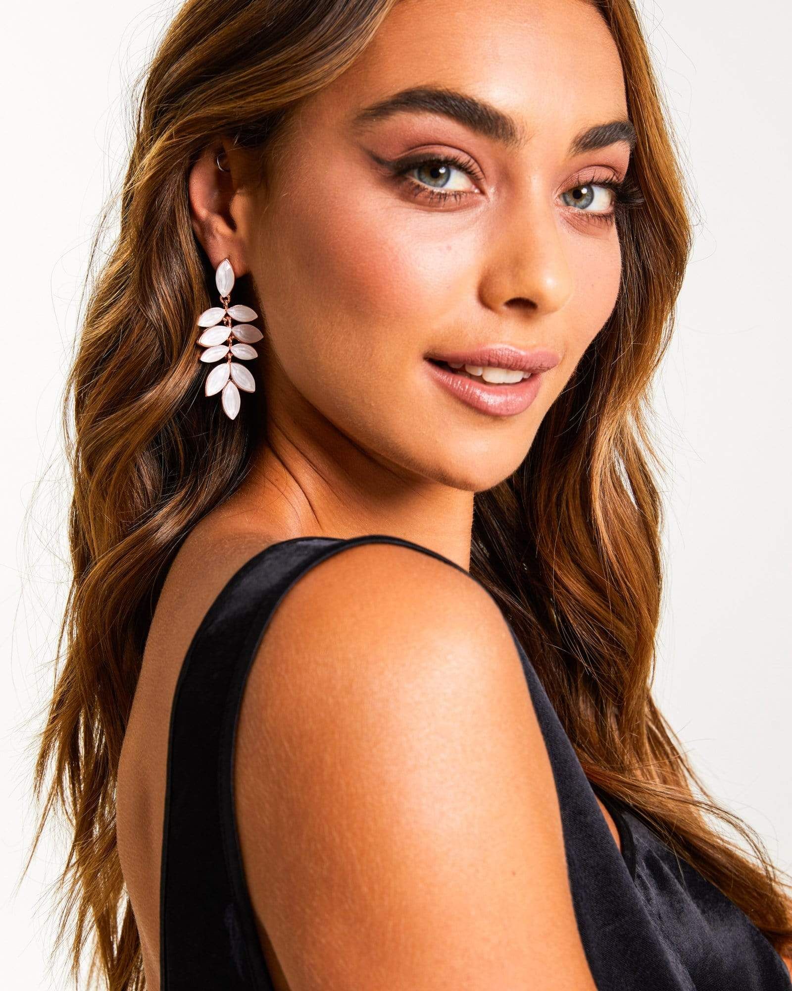 White Oval Drop Earrings sold by Collete Hayman