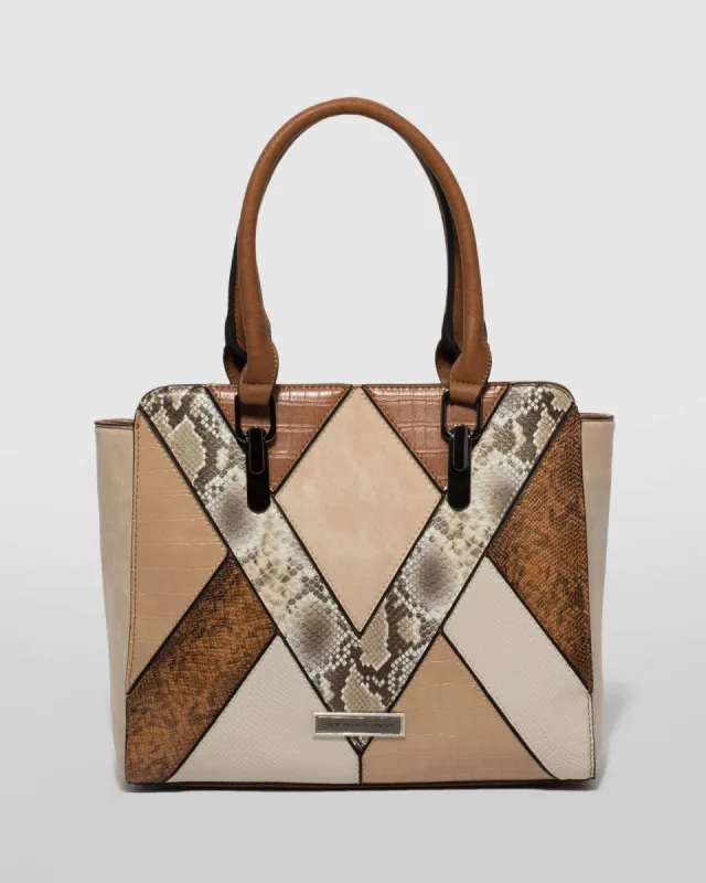 Natural Camilla Panel Tote Bag sold by Collete Hayman