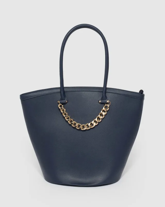 Hong Chain Navy Tote Bag sold by Collete Hayman