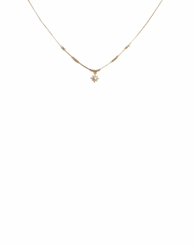 Crystal Gold Tone Star Ball Chain Choker Necklace made by Collete Hayman