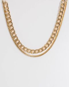 Gold Chunky And Snake Chain Necklace sold by Collete Hayman