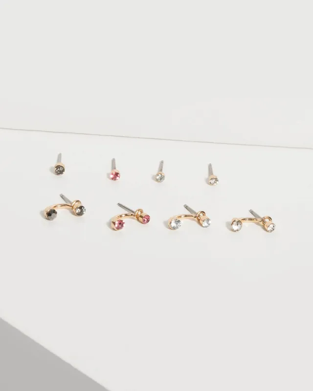 Gold Mini Multi Stud Earring Set sold by Collete Hayman
