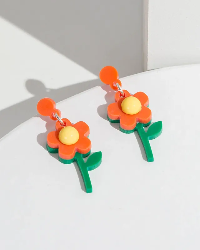 Multi Colour Flower Drop Earrings sold by Collete Hayman