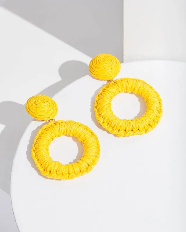 Yellow Wrapped Loop Drop Earrings sold by Collete Hayman
