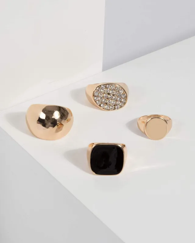 Gold Multi Diamante Encrusted Ring sold by Collete Hayman