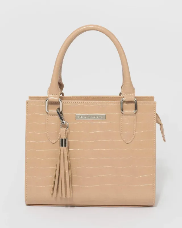 Nude Sia Tassel Mini Bag sold by Collete Hayman
