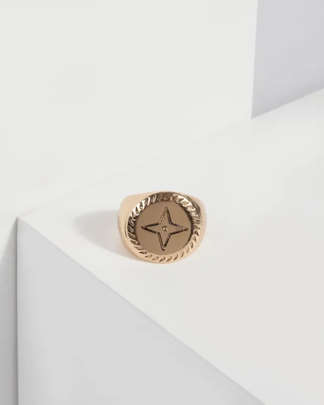 Gold Star Detail Pinky Ring sold by Collete Hayman