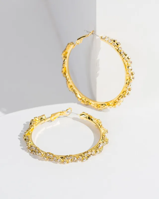 Gold Twisted Chain Hoop Earrings sold by Collete Hayman