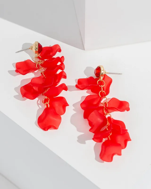 Red Petal Tassel Earrings sold by Collete Hayman