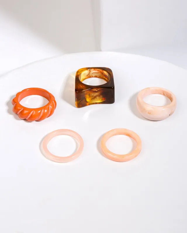 Brown Acrylic Mixed Ring Pack sold by Collete Hayman