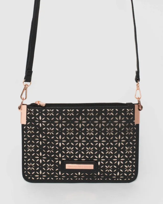 Black & Rose Gold Ginger Cross Body Bag sold by Collete Hayman