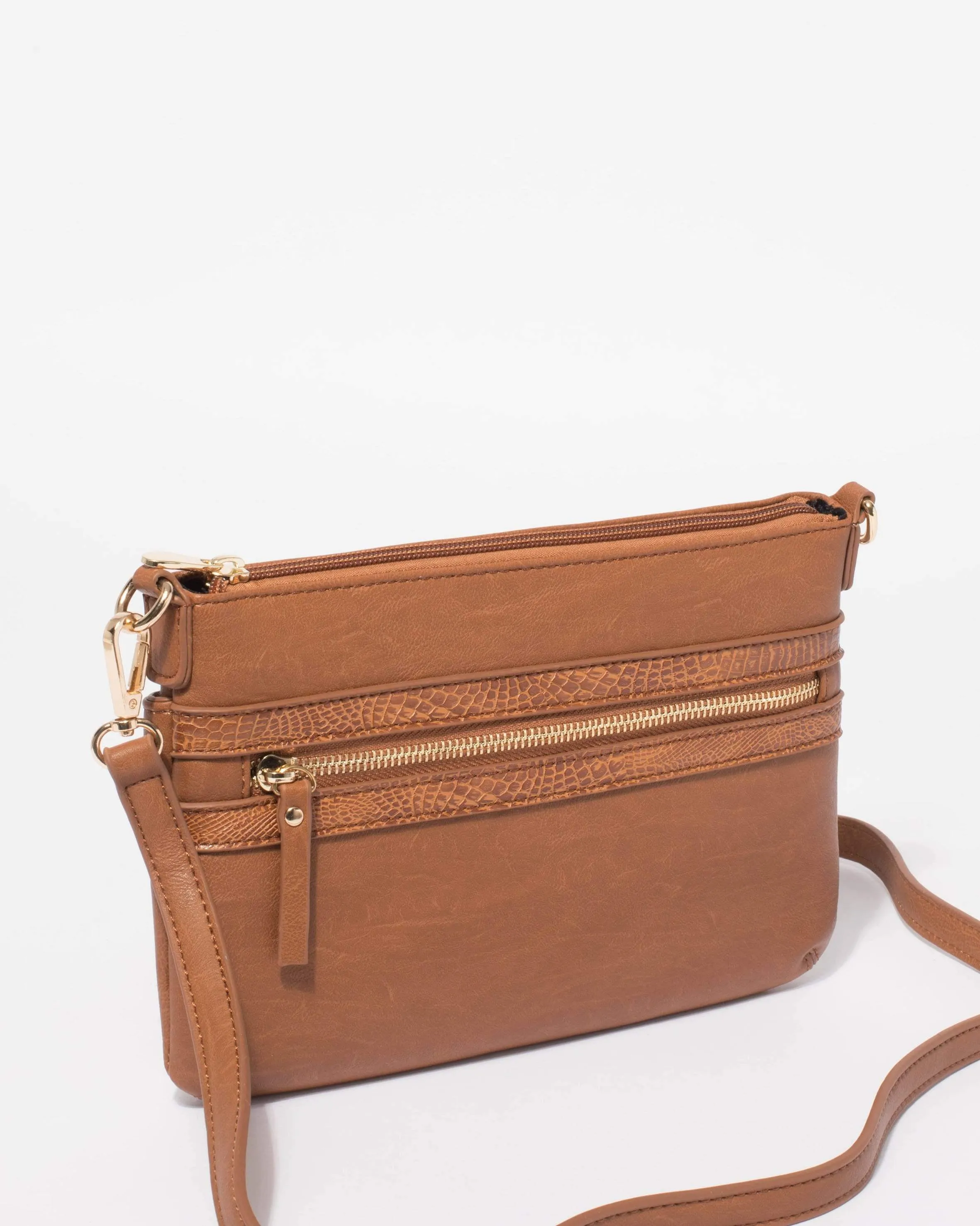 Tan Large Zip Pocket Crossbody Bag sold by Collete Hayman product image thumbnail 2
