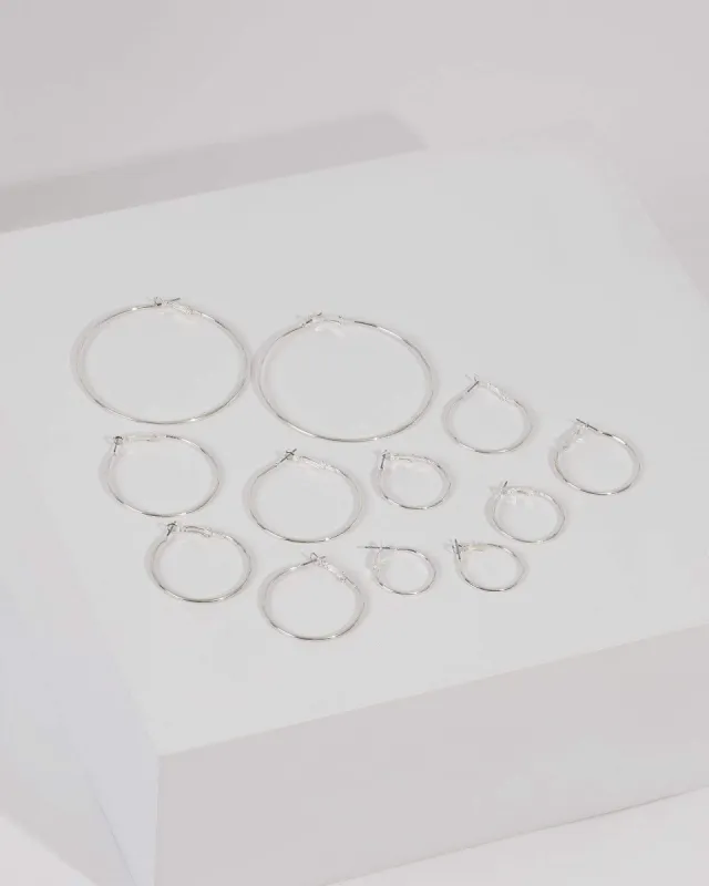 Silver Mixed Size Hoop Earring Set sold by Collete Hayman