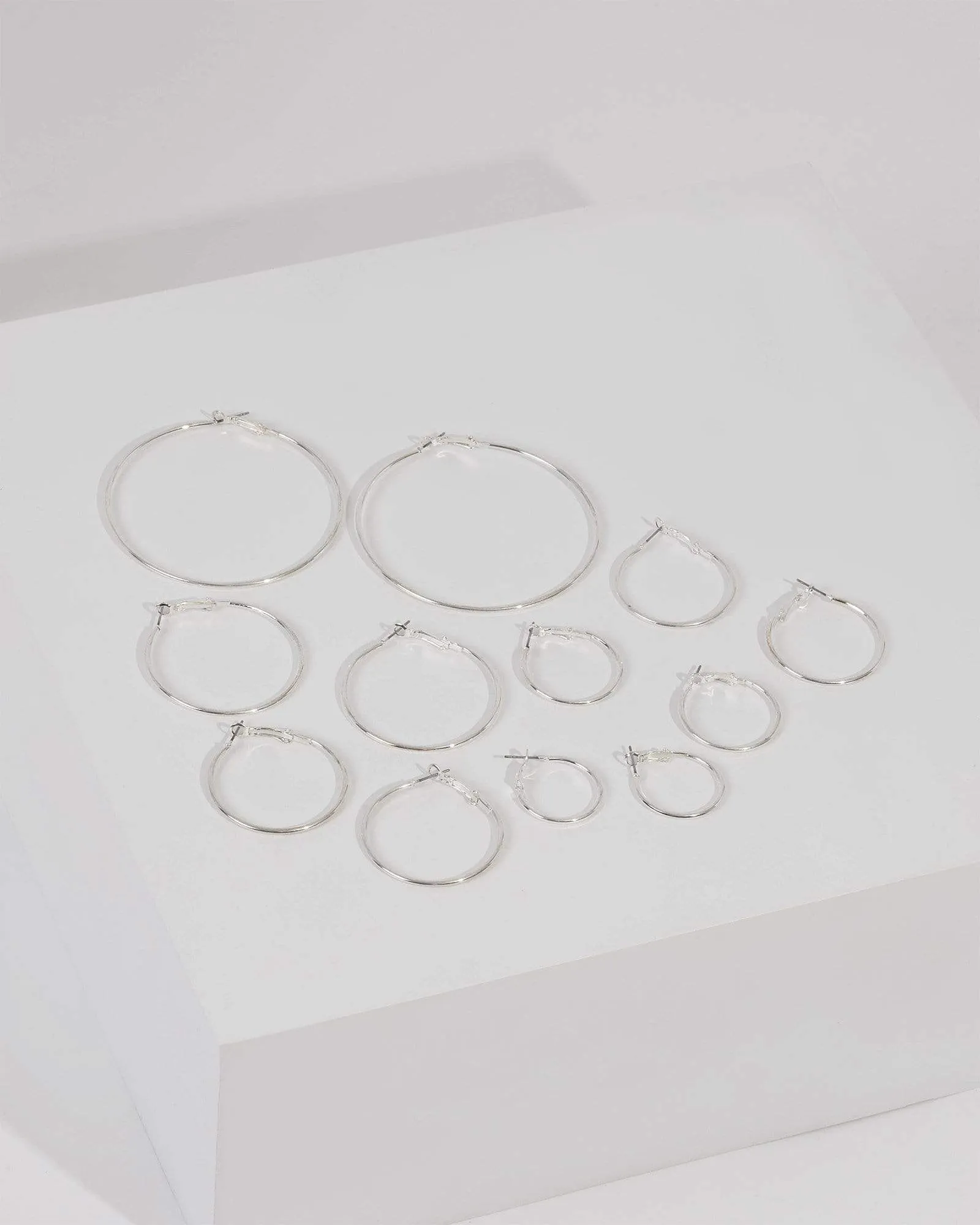 Silver Mixed Size Hoop Earring Set sold by Collete Hayman