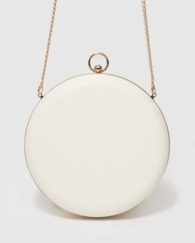 White Alex Circle Case Clutch Bag sold by Collete Hayman