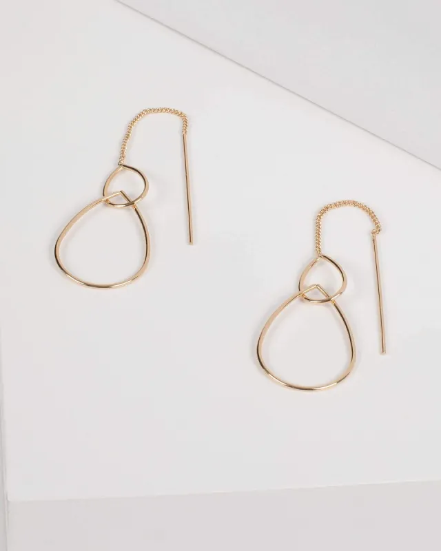 Gold Double Chain Teardrop Earrings sold by Collete Hayman