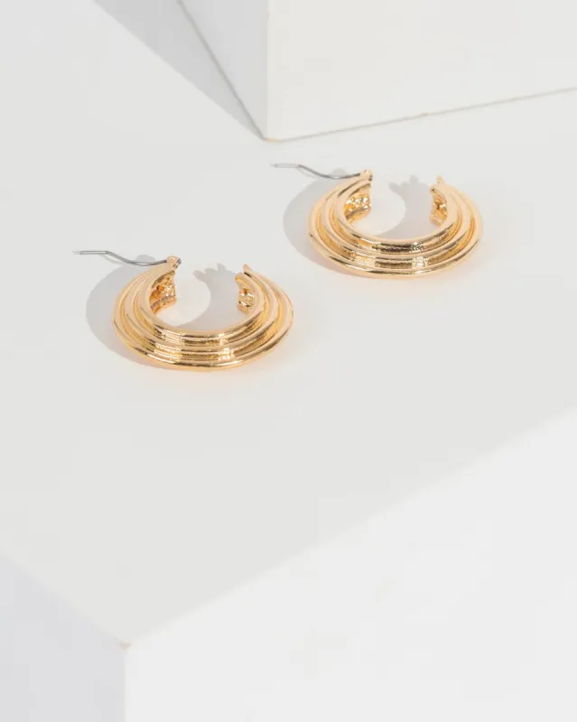 Multi Row Lined Hoop Earrings sold by Collete Hayman