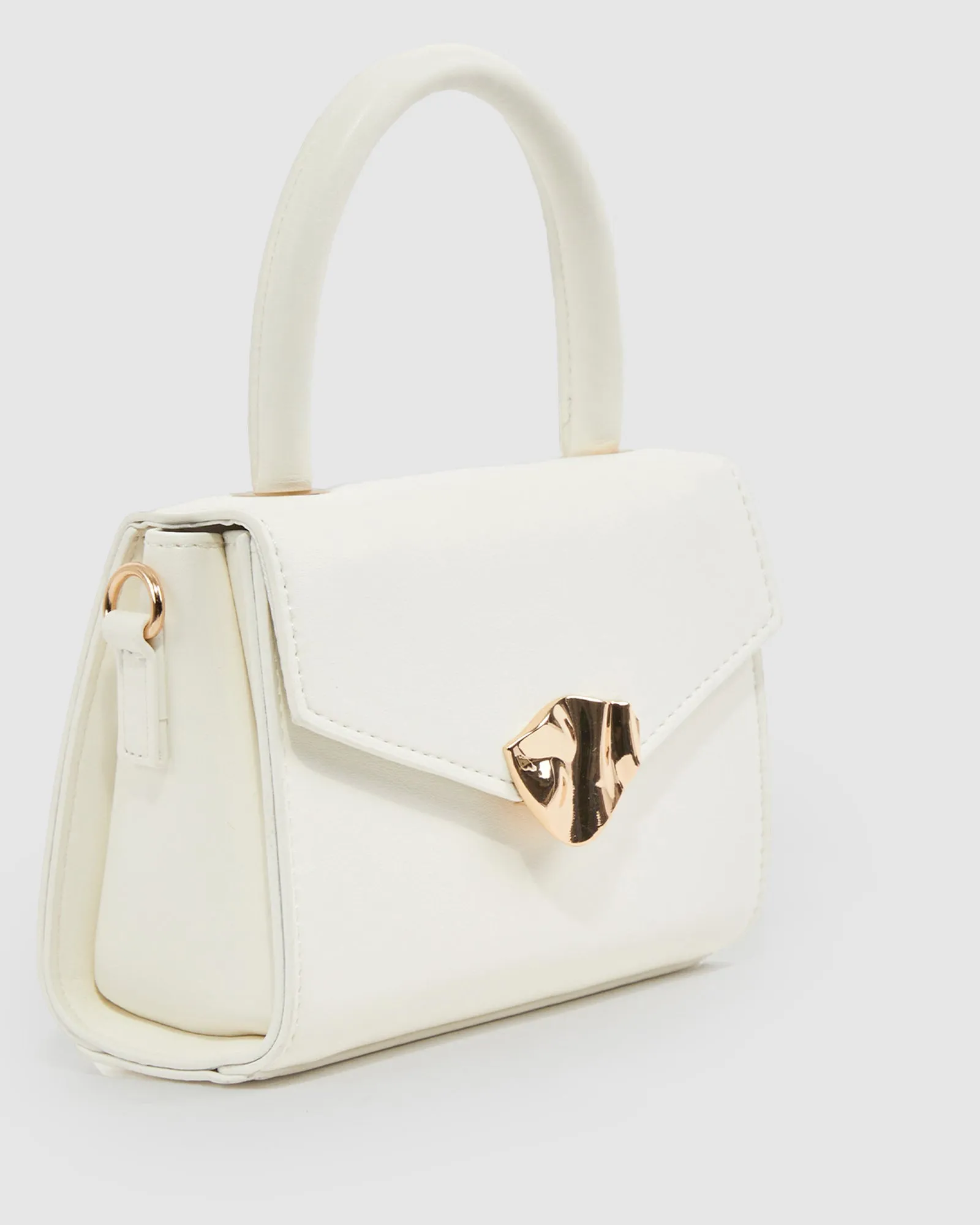 White Kiki Clasp Top Handle Bag sold by Collete Hayman product image thumbnail 3